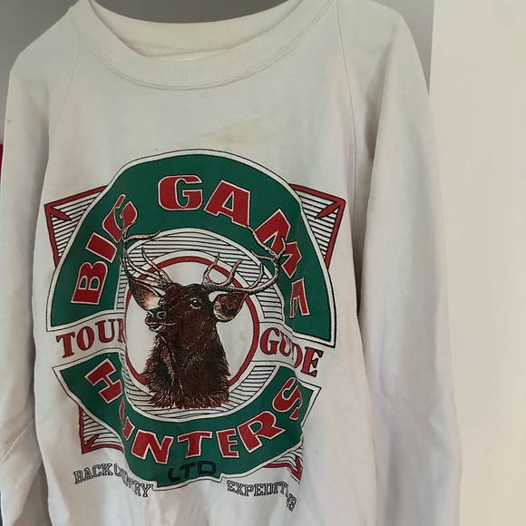 Very rare 80s Big Game Hunters Back Country Tour Guide crewneck sweatshirt - Picture 8 of 8